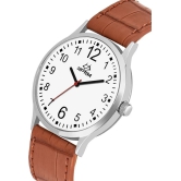 Septem Brown Leather Analog Mens Watch