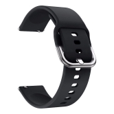 19MM Smart Watch Strap For Compatible With Strap Sillicon Black (Black)