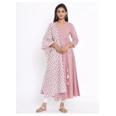 miravan Pink Cotton Anarkali Kurti - XXL