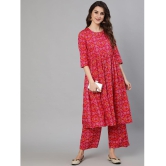 Antaran - Pink Cotton Women''s A-line Kurti ( Pack of 1 ) - None