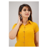 SVARCHI Yellow Cotton A-line Kurti - XL