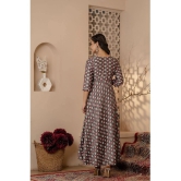 Kapadia Rayon Printed Anarkali Womens Kurti - Grey ( Pack of 1 ) - None