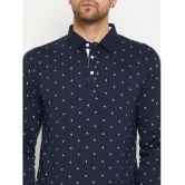 Wild West Cotton Blend Regular Fit Printed Full Sleeves Mens Polo T Shirt - Navy ( Pack of 1 ) - None