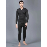 Dollar Pack of 1 Cotton Blend Mens Thermal Sets ( Black ) - None