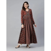 Vbuyz - Maroon Cotton Womens Anarkali Kurti ( Pack of 1 ) - None