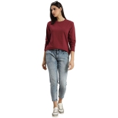 PPTHEFASHIONHUB - Maroon Cotton Blend Loose Fit Womens T-Shirt ( Pack of 1 ) - None