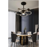 Hdc Black Modern Ceiling Fan Chandelier With Remote Control - Warm White