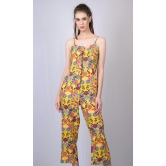 Jumpsuit for women for party wear stylish suits daily use Women Mustard Printed Jumpsuit (OTL-JMS1002)-Yellow / M