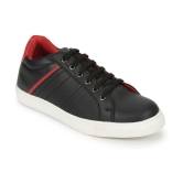 UrbanMark Mens Casual Shoes Faux Leather Sneakers -Black - None