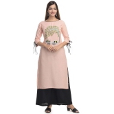 Maquien - Pink Rayon Women's Straight Kurti - L