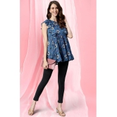 Janasya - Blue Georgette Womens Regular Top ( Pack of 1 ) - S