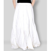 Sttoffa - White Cotton Womens Broomstick Skirt ( Pack of 1 ) - 36