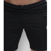 Omtex Black Polyester Fitness Shorts - None