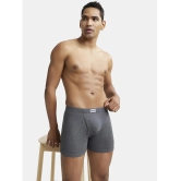 Jockey 8008 Men Super Combed Cotton Rib Solid Boxer Brief - Charcoal Melange - None