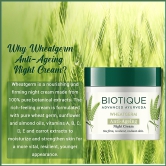 Biotique Anti-Ageing Night Cream - Wheat Germ, Reduce Fine Lines, Lightening Dark Spots, 50 G Carton