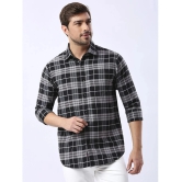 HJ HASASI 100% Cotton Slim Fit Checks Full Sleeves Mens Casual Shirt - Black ( Pack of 1 ) - None