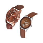 Septem Brown Leather Analog Womens Watch