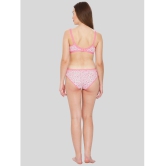 ILRASO - Pink Cotton Women's Bra & Panty Set ( Pack of 1 ) - None