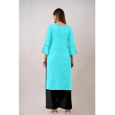 Kapadia - Light Blue Rayon Womens Straight Kurti ( Pack of 1 ) - None