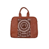 Tisser Warli leather laptop bag Size - 15x16