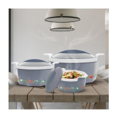 Milton - Grey Steel Thermoware Casserole ( Set of 3 , 1350 mL ) - Grey