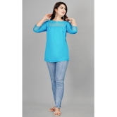 Smien - Light Blue Rayon Womens Ethnic Tunic ( Pack of 1 ) - None