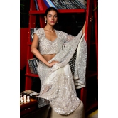 Net Lehenga In White Color-L / Default Title