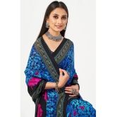 LEELAVATI - Blue Georgette Saree With Blouse Piece ( Pack of 2 ) - Blue