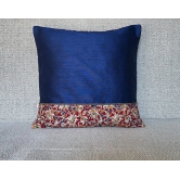 Kalamkari Maroon Print Mix N Match Royal Blue Dupion Silk Cushion Cover Size 16x16