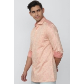 Men Peach Regular Fit Formal Full Sleeves Formal Shirt