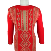 Woollen Stylish Boat Nech Design-Red / S-XL