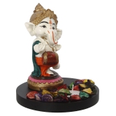 eCraftIndia Showpiece Wood Ganesha Idol 15 x 15 cms Pack of 1