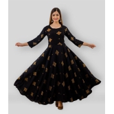 Lee Moda - Black Rayon Womens Anarkali Kurti ( Pack of 1 ) - S