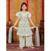 Aarika Sea Green Georgette Girls Kurta and Sharara Set ( Pack of 1 ) - None