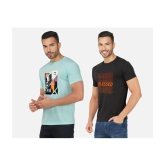 CHOZI Cotton Blend Regular Fit Printed Half Sleeves Men's T-Shirt - Multicolor ( Pack of 2 ) - None