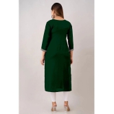 Kapadia - Green Rayon Womens Straight Kurti ( Pack of 1 ) - None