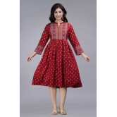 Smien - Maroon Rayon Women's Anarkali Kurti ( Pack of 1 ) - None