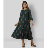 Lee Moda - Green Rayon Women's Flared Kurti ( Pack of 1 ) - L