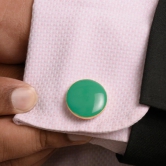 Chokore Green color Round shape Cufflinks