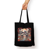 Tote Bag with Zipper - Japanese Lady-White / Standard