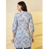 Tissu Cotton Printed Straight Womens Kurti - Blue ( Pack of 1 ) - None