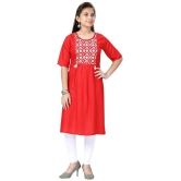 Aarika Red Cotton Girls Kurti Legging Set ( Pack of 1 ) - None