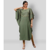 Janasya - Green Crepe Womens Kaftan Kurti ( Pack of 1 ) - S