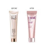 Lakme 9to5 CC Cream with SPF30 PA++ - Bronze |Enriched with 3% Niacinamide | Conceals Dark Spots| Brightens Skin |Lightweight Moisturizer + Foundation |30 g