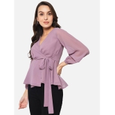 ALL WAYS YOU - Purple Georgette Womens Knot Front Top ( Pack of 1 ) - None