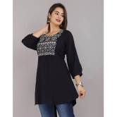 HIGHLIGHT FASHION EXPORT - Navy Blue Rayon Womens Flared Kurti ( Pack of 1 ) - None