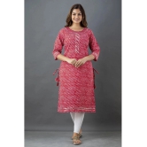 Lee Moda - Red Cotton Womens Straight Kurti ( Pack of 1 ) - None