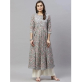 miravan - Blue Cotton Womens Anarkali Kurti ( Pack of 1 ) - None