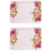 HomePro - Multicolor Floral Design Tray Multicolor Serving Tray ( Set of 2 )