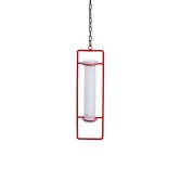 Modern Glass Garden Test Tube Hanging Planter/Vase (10 Inch, Red)